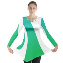 Line Green Wave Long Sleeve Tunic 