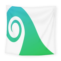 Line Green Wave Square Tapestry (large)