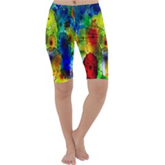 Green Jellyfish Yellow Pink Red Blue Rainbow Sea Cropped Leggings 