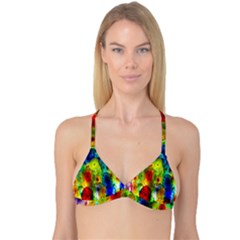 Green Jellyfish Yellow Pink Red Blue Rainbow Sea Reversible Tri Bikini Top