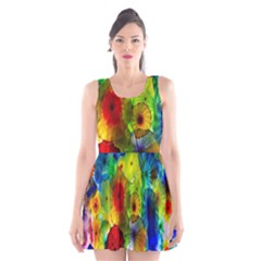 Green Jellyfish Yellow Pink Red Blue Rainbow Sea Scoop Neck Skater Dress