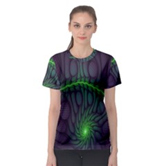 Light Cells Colorful Space Greeen Women s Sport Mesh Tee