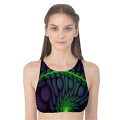 Light Cells Colorful Space Greeen Tank Bikini Top