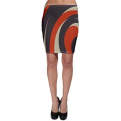 Mixing Gray Orange Circles Bodycon Skirt
