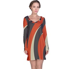 Mixing Gray Orange Circles Long Sleeve Nightdress by Alisyart