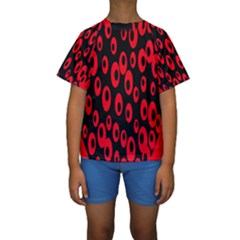 Scatter Shapes Large Circle Black Red Plaid Triangle Kids  Short Sleeve Swimwear by Alisyart