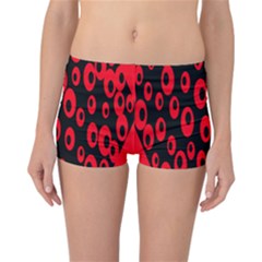 Scatter Shapes Large Circle Black Red Plaid Triangle Reversible Bikini Bottoms by Alisyart