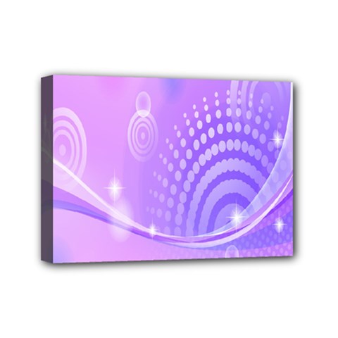 Purple Circle Line Light Mini Canvas 7  X 5 