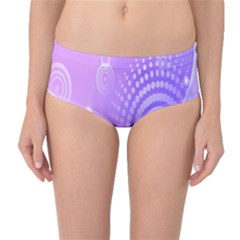 Purple Circle Line Light Mid-waist Bikini Bottoms by Alisyart