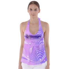 Purple Circle Line Light Babydoll Tankini Top by Alisyart