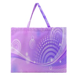 Purple Circle Line Light Zipper Large Tote Bag by Alisyart