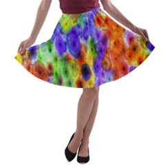 Green Jellyfish Yellow Pink Red Blue Rainbow Sea Purple A-line Skater Skirt by Alisyart