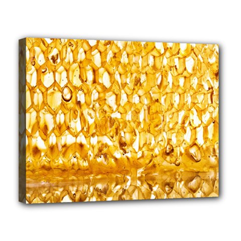 Honeycomb Fine Honey Yellow Sweet Canvas 14  X 11 