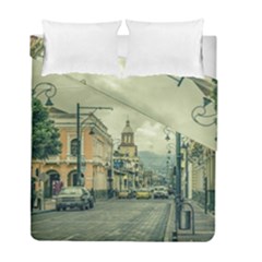 Historic Center Urban Scene At Riobamba City, Ecuador Duvet Cover Double Side (full/ Double Size) by dflcprints