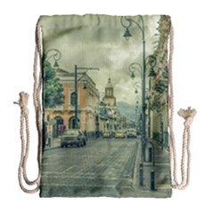 Historic Center Urban Scene At Riobamba City, Ecuador Drawstring Bag (large) by dflcprints