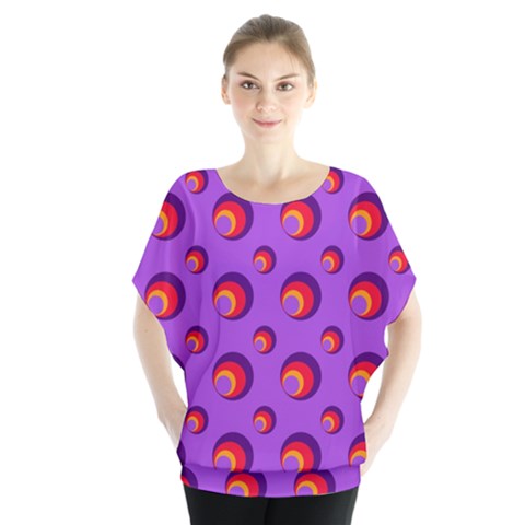 Scatter Shapes Large Circle Red Orange Yellow Circles Bright Blouse by Alisyart