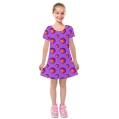 Scatter Shapes Large Circle Red Orange Yellow Circles Bright Kids  Short Sleeve Velvet Dress by Alisyart