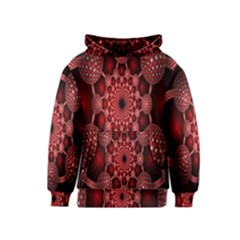 Lines Circles Red Shadow Kids  Pullover Hoodie by Alisyart