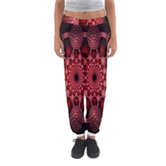 Lines Circles Red Shadow Women s Jogger Sweatpants