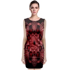 Lines Circles Red Shadow Classic Sleeveless Midi Dress by Alisyart
