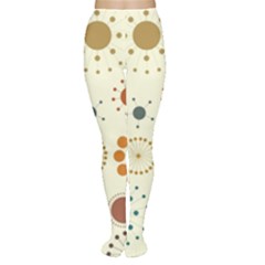 Seamless Floral Flower Orange Red Green Blue Circle Women s Tights