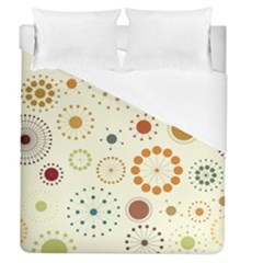 Seamless Floral Flower Orange Red Green Blue Circle Duvet Cover (queen Size)