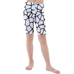 Seamless Cobblestone Texture Specular Opengameart Black White Kids  Mid Length Swim Shorts by Alisyart