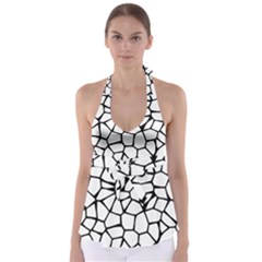 Seamless Cobblestone Texture Specular Opengameart Black White Babydoll Tankini Top by Alisyart