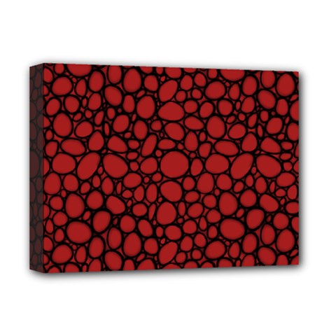 Tile Circles Large Red Stone Deluxe Canvas 16  X 12  