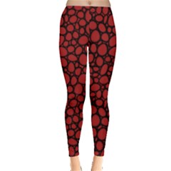 Tile Circles Large Red Stone Leggings  by Alisyart