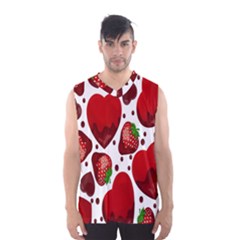 Strawberry Hearts Cocolate Love Valentine Pink Fruit Red Men s Basketball Tank Top