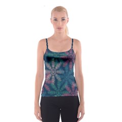 Spring Flower Red Grey Green Blue Spaghetti Strap Top