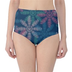 Spring Flower Red Grey Green Blue High-waist Bikini Bottoms by Alisyart