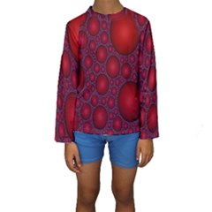 Voronoi Diagram Circle Red Kids  Long Sleeve Swimwear