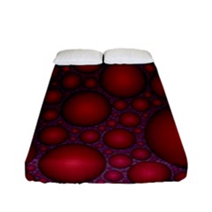 Voronoi Diagram Circle Red Fitted Sheet (full/ Double Size) by Alisyart