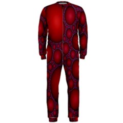 Voronoi Diagram Circle Red Onepiece Jumpsuit (men) 