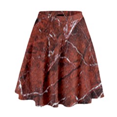 Texture Stone Red High Waist Skirt