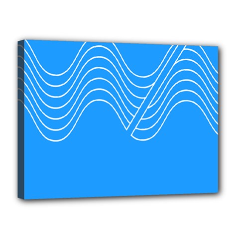 Waves Blue Sea Water Canvas 16  X 12 