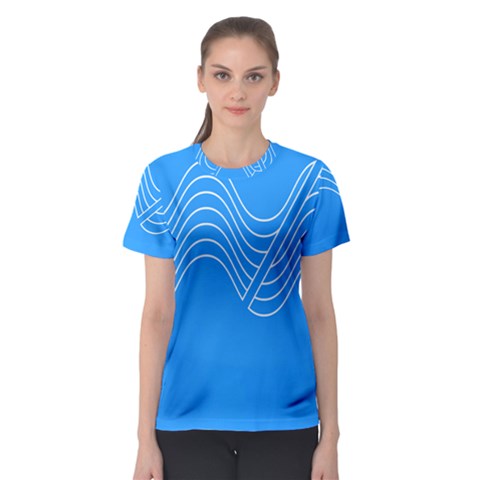 Waves Blue Sea Water Women s Sport Mesh Tee by Alisyart