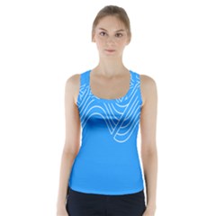 Waves Blue Sea Water Racer Back Sports Top