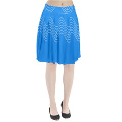 Waves Blue Sea Water Pleated Skirt