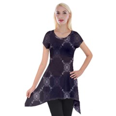 Abstract Seamless Pattern Short Sleeve Side Drop Tunic