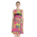 Abstract Pattern Sleeveless Chiffon Waist Tie Dress View1