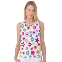 Colorful Floral Flowers Pattern Women s Basketball Tank Top