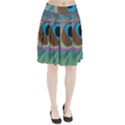 Peacock Feather Lines Background Pleated Skirt View1