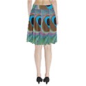 Peacock Feather Lines Background Pleated Skirt View2