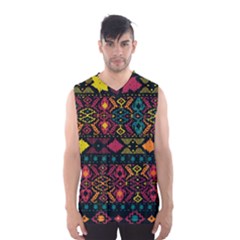 Traditional Art Ethnic Pattern Men s Basketball Tank Top by Simbadda