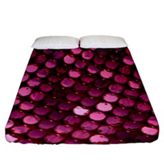Red Circular Pattern Background Fitted Sheet (king Size) by Simbadda