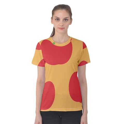 Apple Fruit Red Orange Women s Cotton Tee by Alisyart