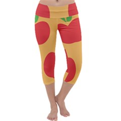 Apple Fruit Red Orange Capri Yoga Leggings